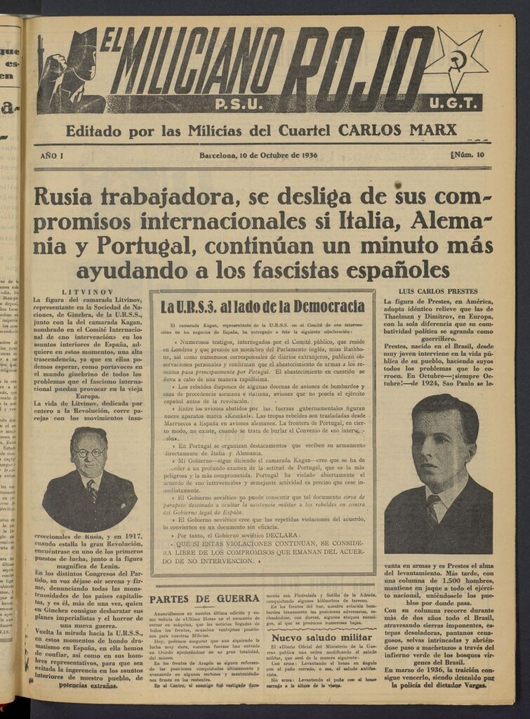 Miniatura de El Miliciano Rojo del 10 de octubre de 1936