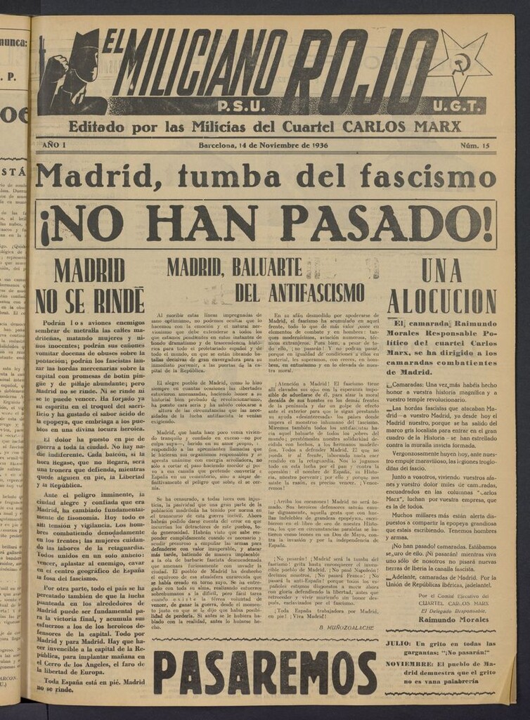 Miniatura de El Miliciano Rojo del 14 de noviembre de 1936
