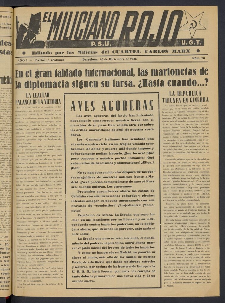 Miniatura de El Miliciano Rojo del 20 de diciembre de 1936