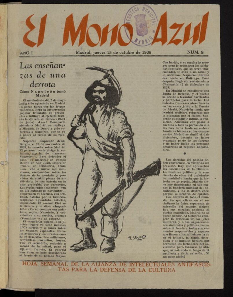 Miniatura de El Mono Azul del 15 de octubre de 1936
