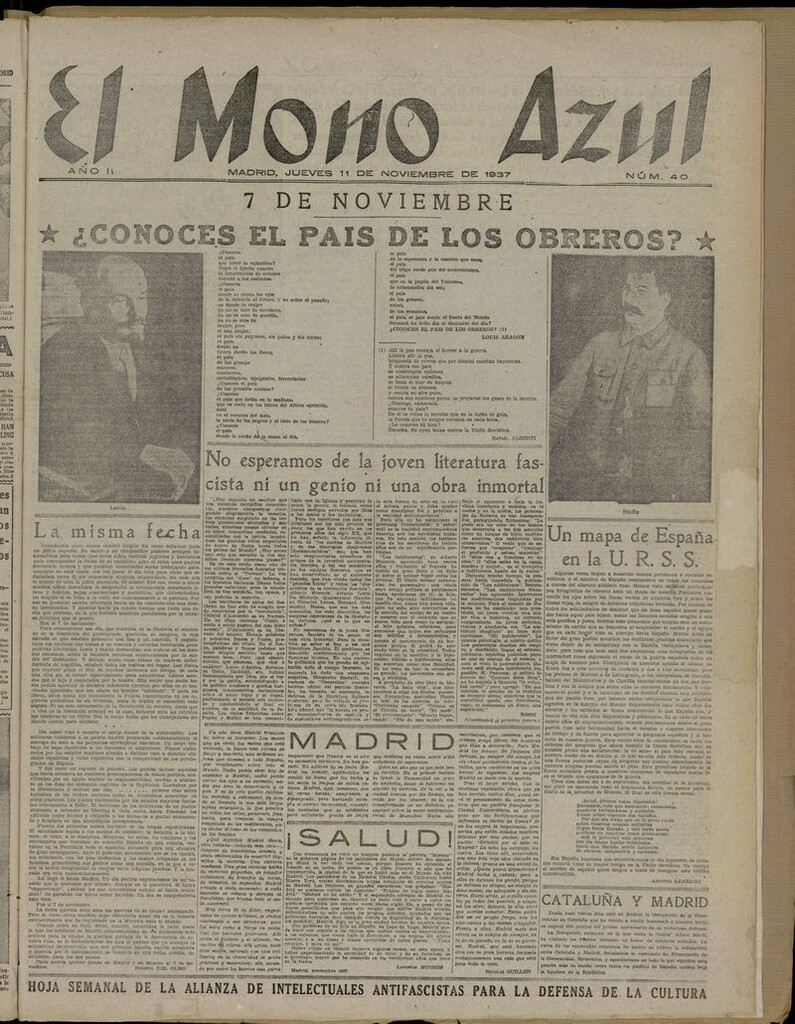Miniatura de El Mono Azul del 11 de noviembre de 1937