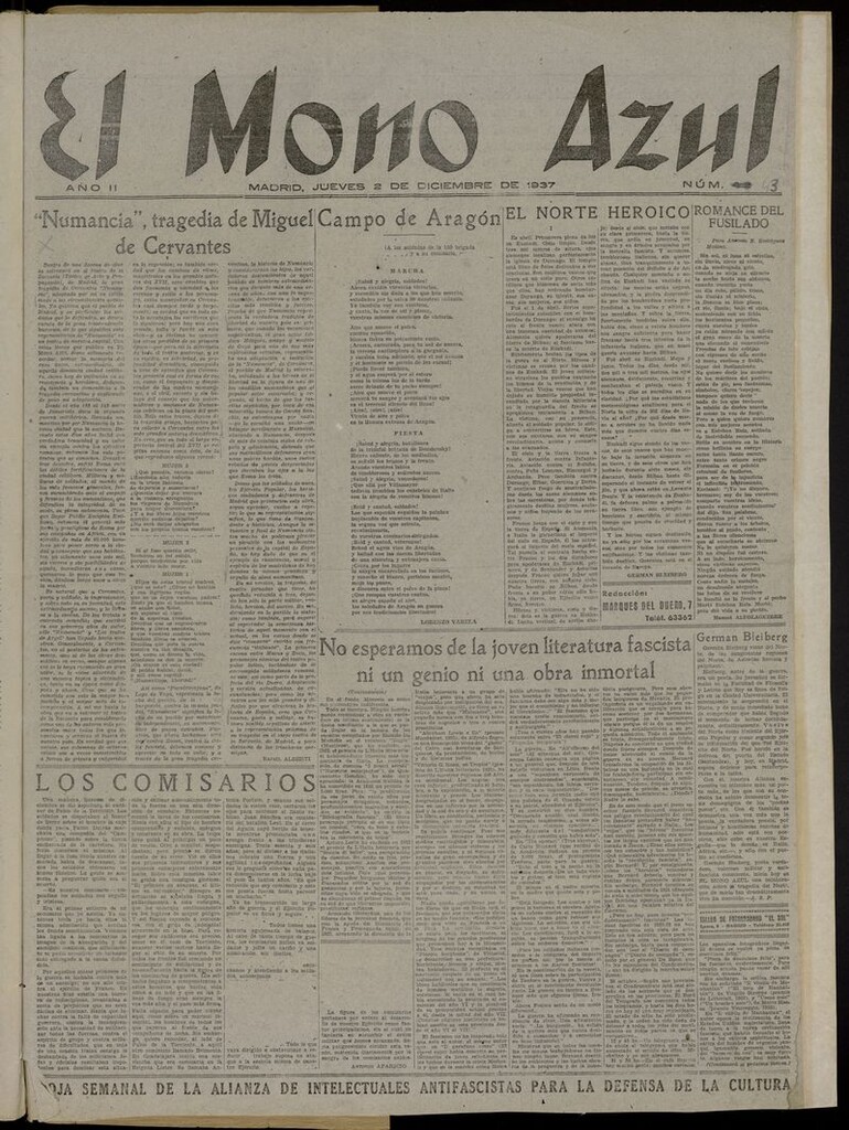 Miniatura de El Mono Azul del 2 de diciembre de 1937