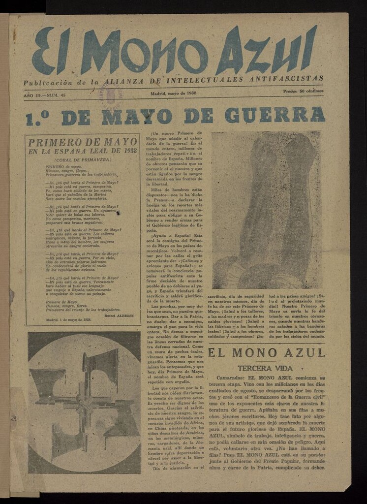 Miniatura de El Mono Azul de mayo de 1938