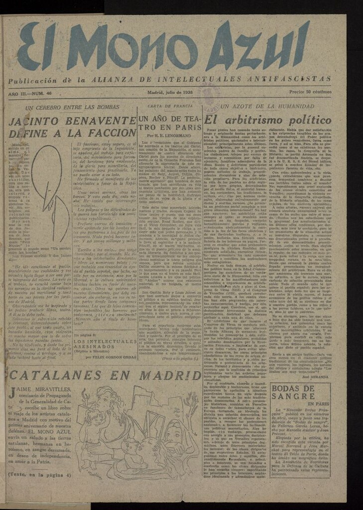 Miniatura de El Mono Azul de julio de 1938