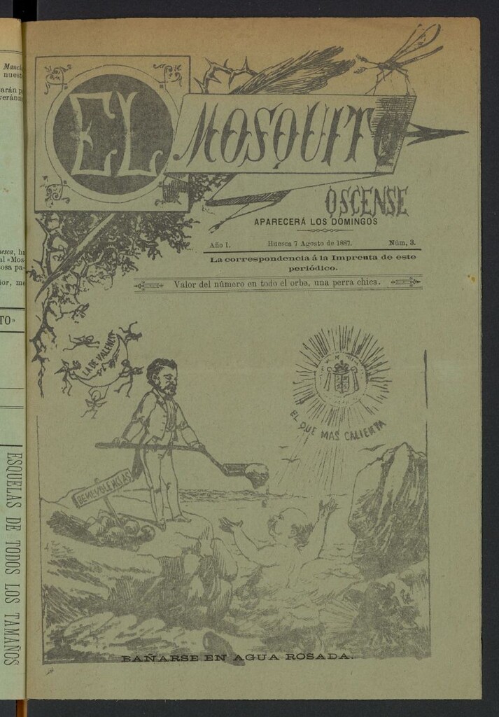Miniatura de El Mosquito oscense del 7 de agosto de 1887