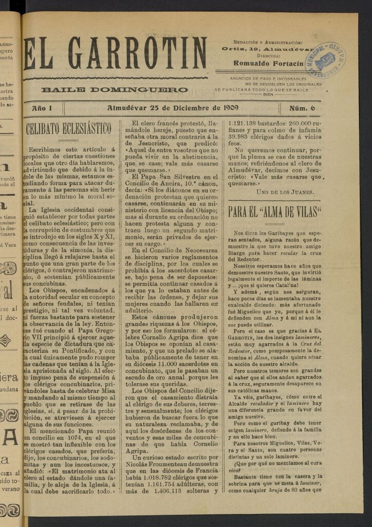 Miniatura de El Garrotín: baile dominguero del 25 de diciembre de 1909