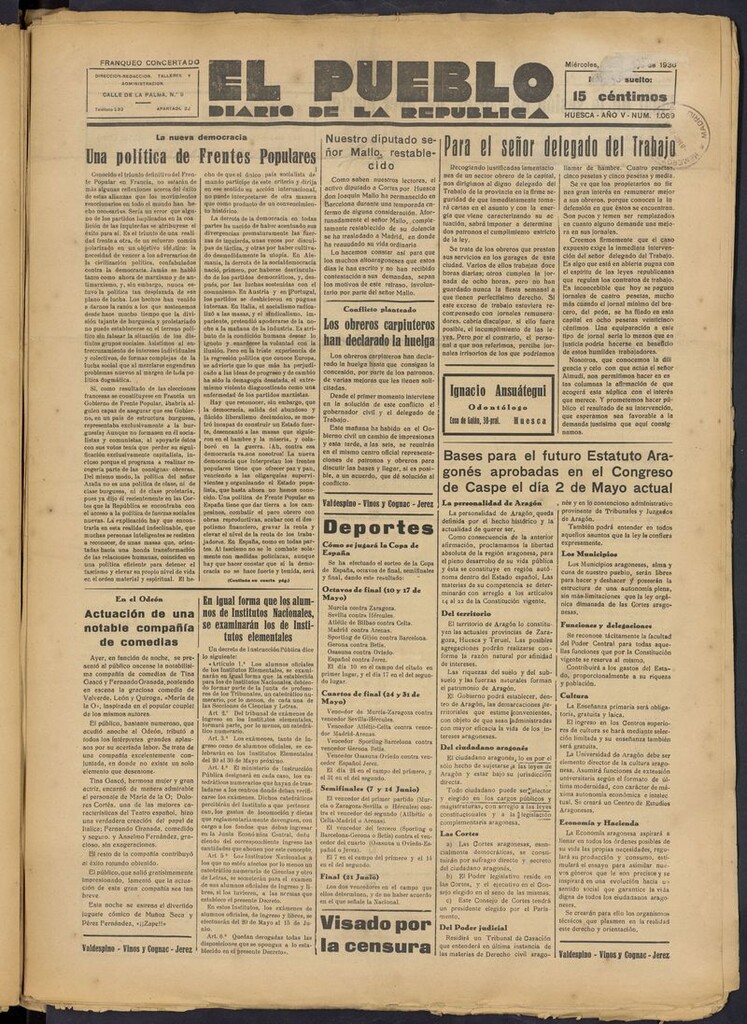 Miniatura de El Pueblo (Huesca. 1932) del 6 de mayo de 1936