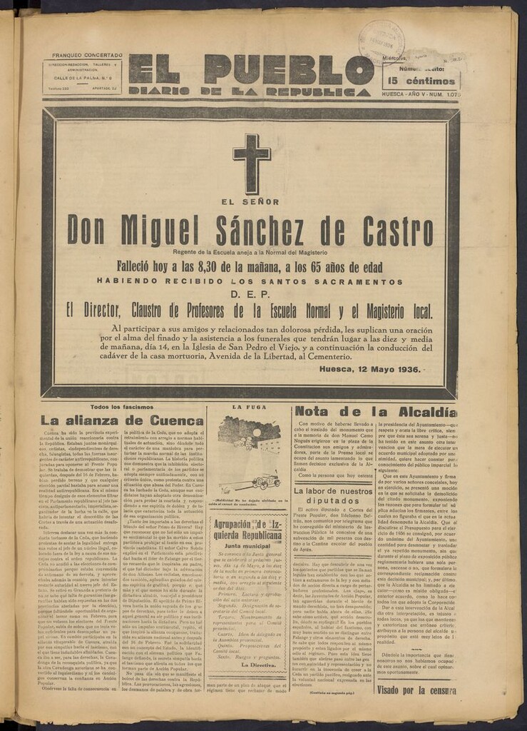 Miniatura de El Pueblo (Huesca. 1932) del 13 de mayo de 1936