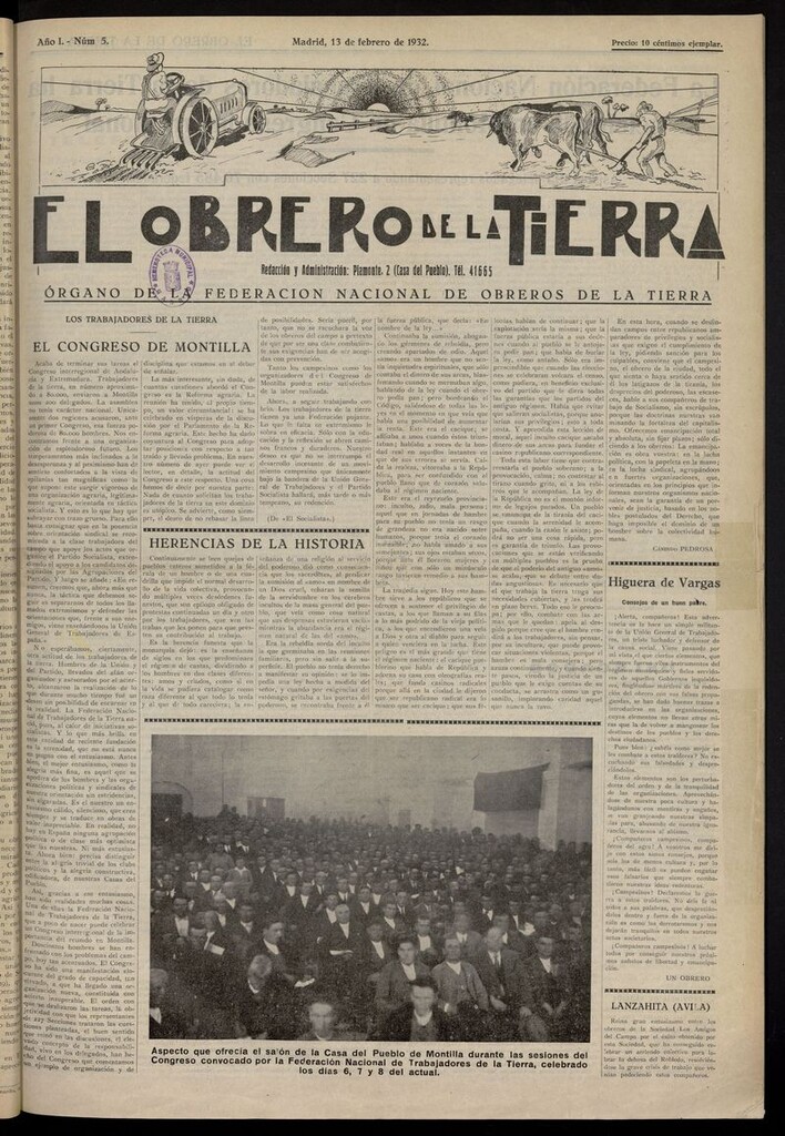 Miniatura de El obrero de la tierra del 13 de febrero de 1932