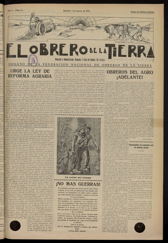 Miniatura de El obrero de la tierra del 5 de marzo de 1932