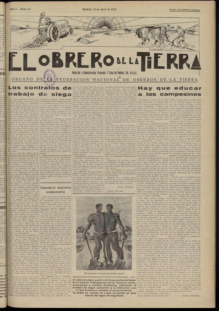 Miniatura de El obrero de la tierra del 23 de abril de 1932
