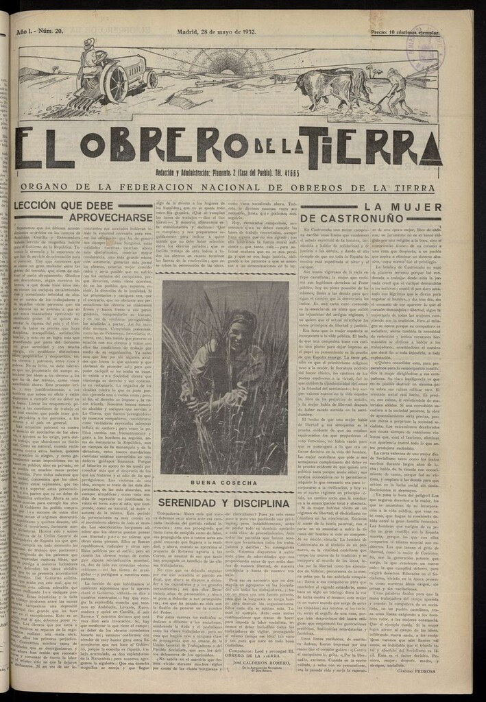 Miniatura de El obrero de la tierra del 28 de mayo de 1932