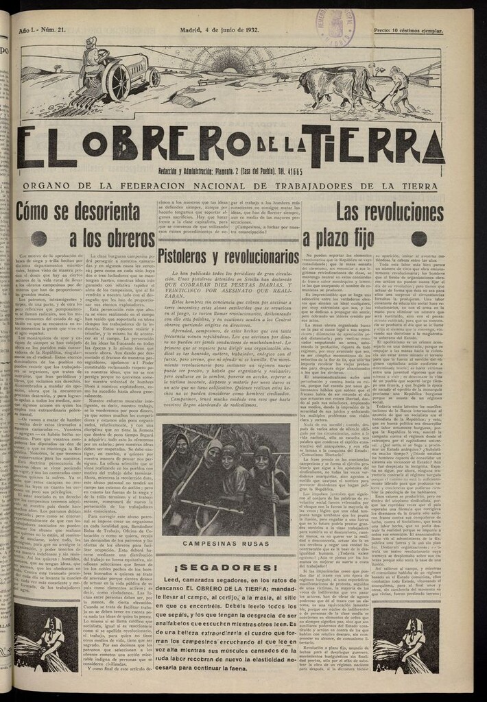 Miniatura de El obrero de la tierra del 4 de junio de 1932