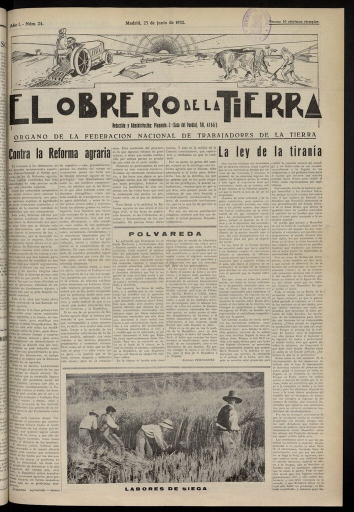 Miniatura de El obrero de la tierra del 25 de junio de 1932