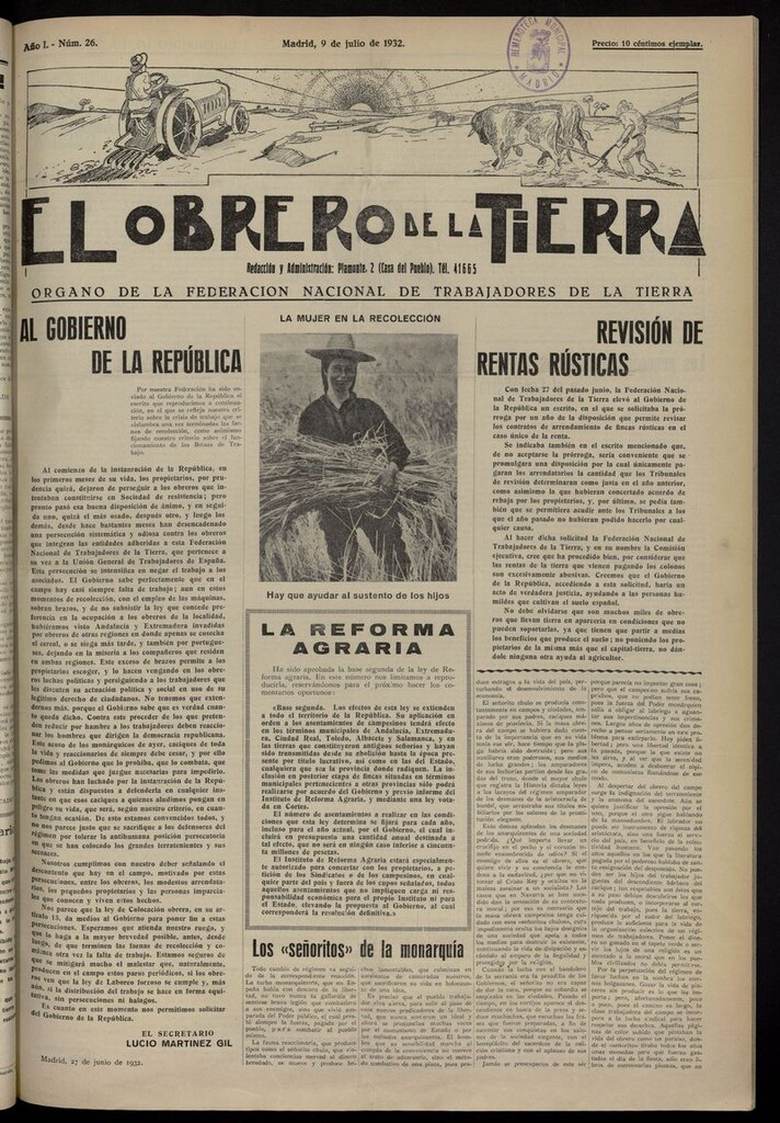 Miniatura de El obrero de la tierra del 9 de julio de 1932