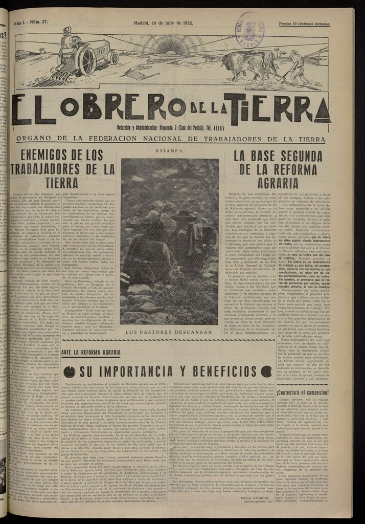 Miniatura de El obrero de la tierra del 16 de julio de 1932