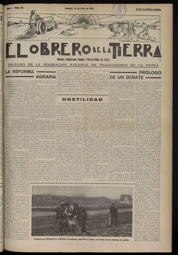 Miniatura de El obrero de la tierra del 23 de julio de 1932