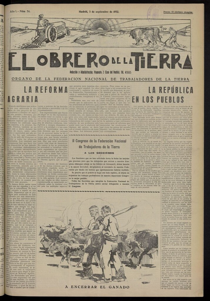 Miniatura de El obrero de la tierra del 3 de septiembre de 1932