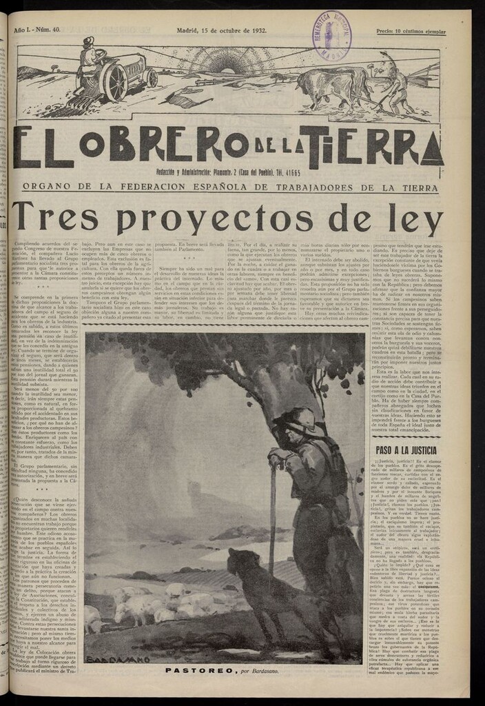 Miniatura de El obrero de la tierra del 15 de octubre de 1932