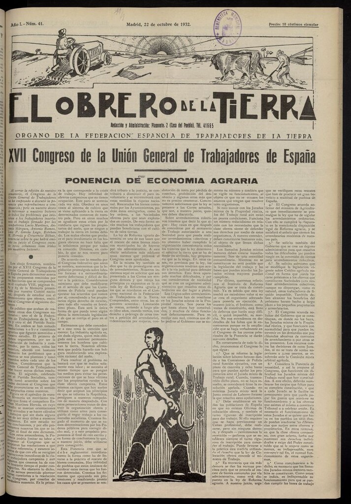 Miniatura de El obrero de la tierra del 22 de octubre de 1932