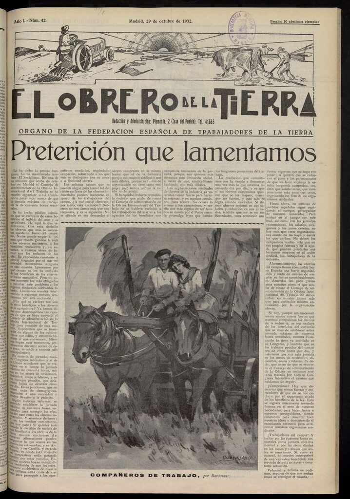 Miniatura de El obrero de la tierra del 29 de octubre de 1932