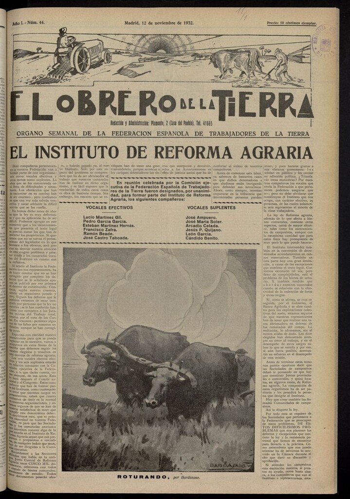 Miniatura de El obrero de la tierra del 12 de noviembre de 1932