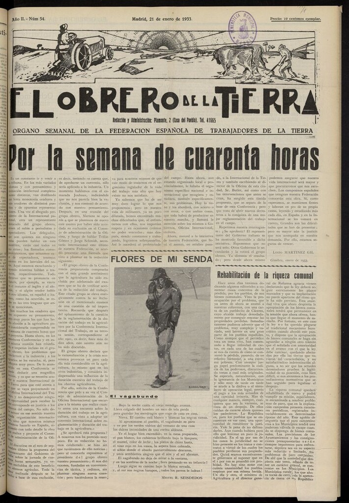 Miniatura de El obrero de la tierra del 21 de enero de 1933