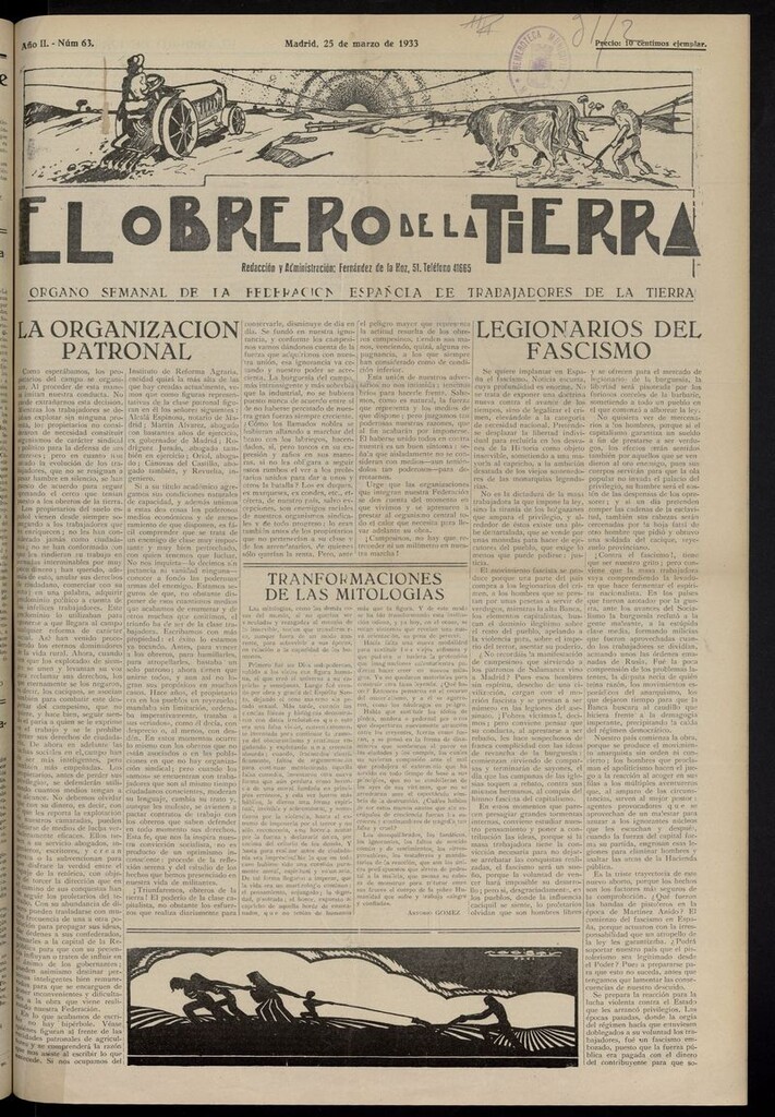 Miniatura de El obrero de la tierra del 25 de marzo de 1933
