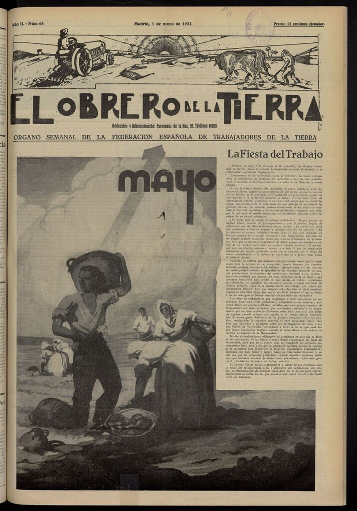 Miniatura de El obrero de la tierra del 1 de mayo de 1933