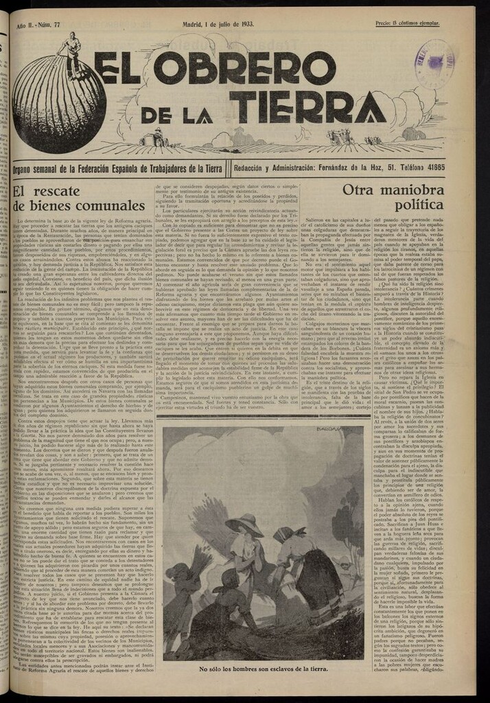 Miniatura de El obrero de la tierra del 1 de julio de 1933