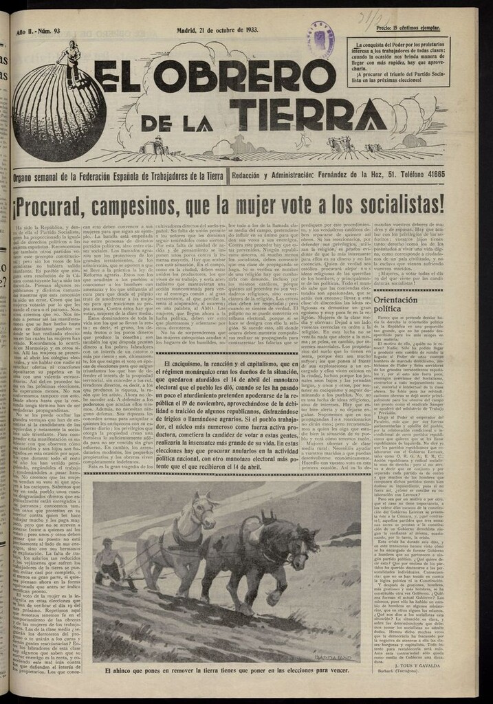 Miniatura de El obrero de la tierra del 21 de octubre de 1933