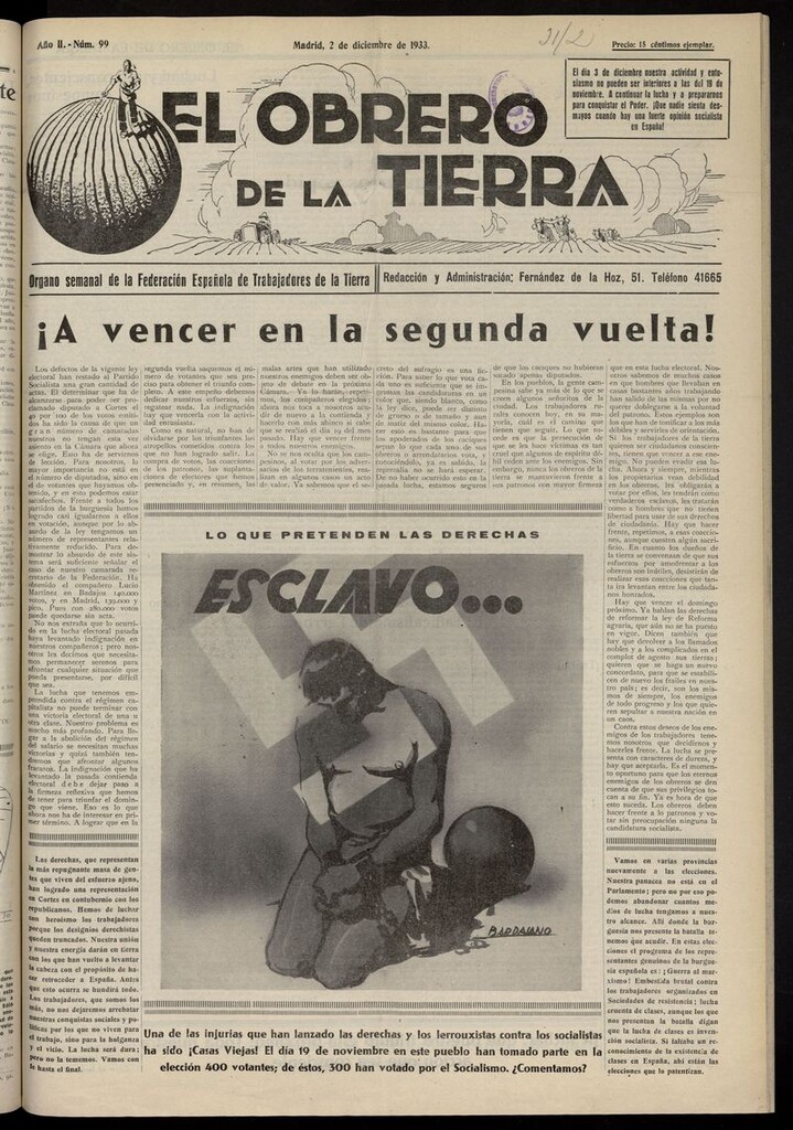 Miniatura de El obrero de la tierra del 2 de diciembre de 1933