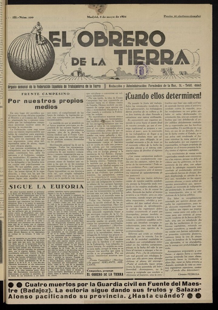 Miniatura de El obrero de la tierra del 5 de mayo de 1934