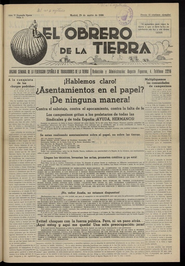 Miniatura de El obrero de la tierra del 28 de marzo de 1936
