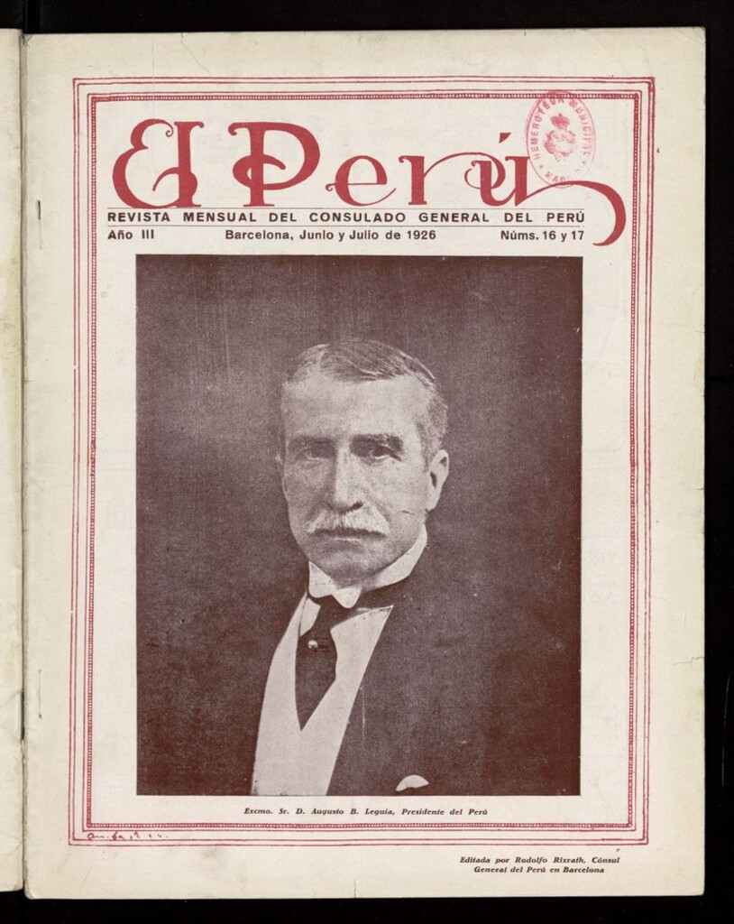 Miniatura de El Perú: revista mensual del Consulado General del Perú de junio y julio de 1926