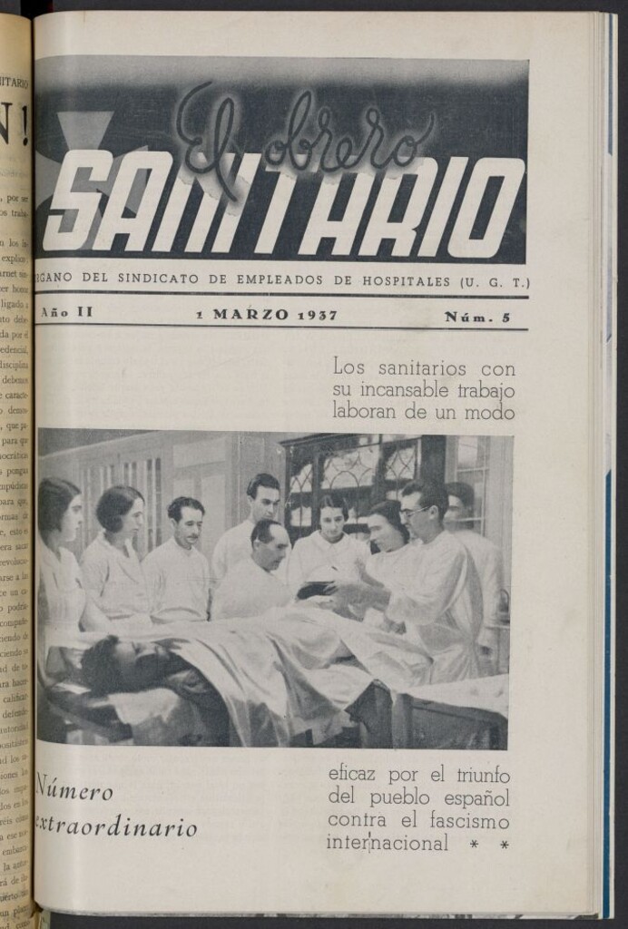 Miniatura de El Obrero Sanitario de marzo de 1937