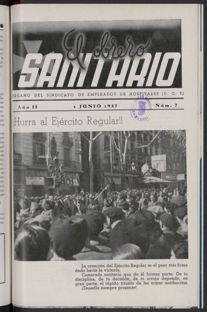 Miniatura de El Obrero Sanitario de junio de 1937
