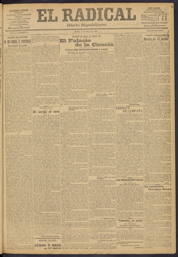 Miniatura de El Radical: diario republicano del 11 de marzo de 1910