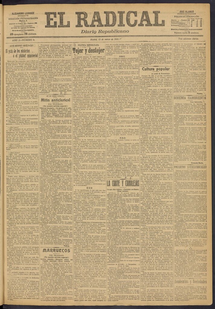 Miniatura de El Radical: diario republicano del 13 de marzo de 1910