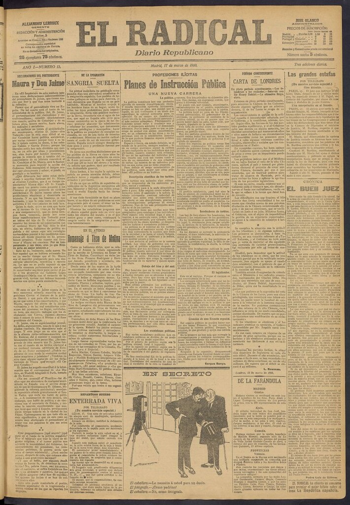 Miniatura de El Radical: diario republicano del 17 de marzo de 1910