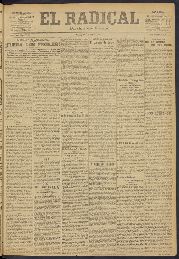 Miniatura de El Radical: diario republicano del 20 de marzo de 1910