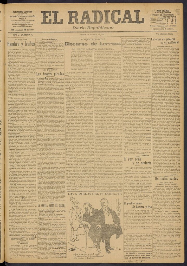 Miniatura de El Radical: diario republicano del 21 de marzo de 1910
