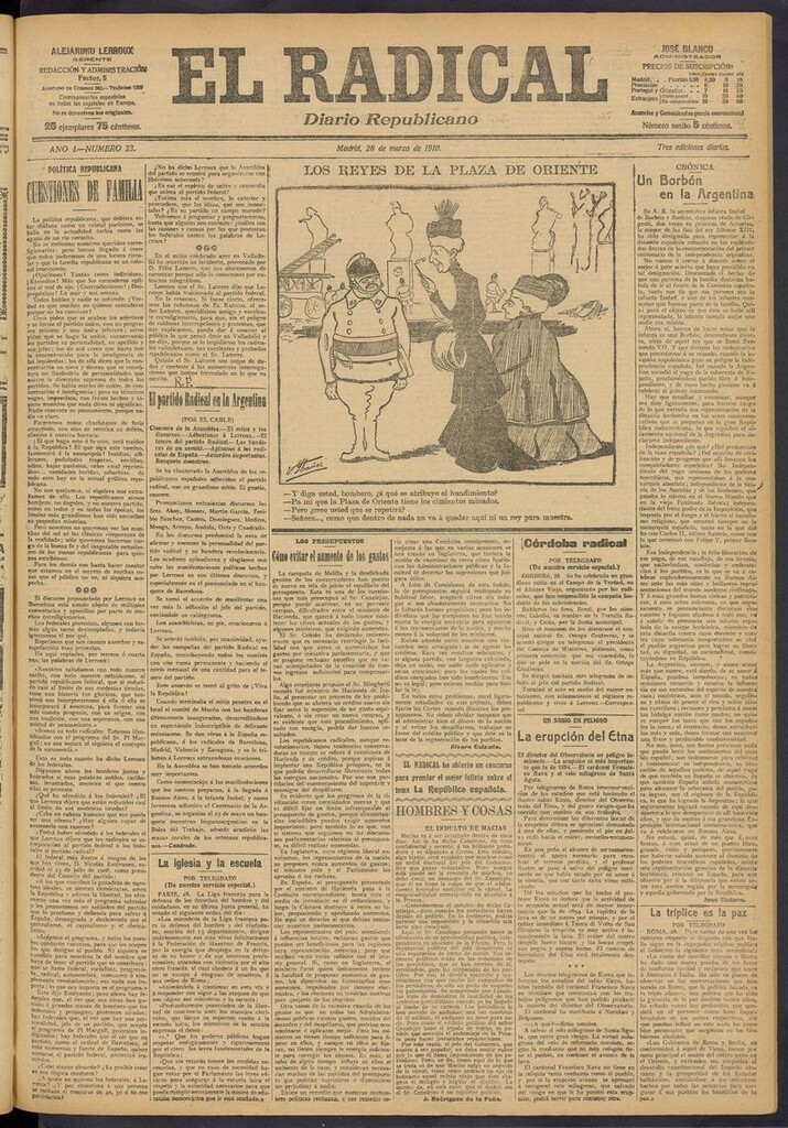 Miniatura de El Radical: diario republicano del 28 de marzo de 1910