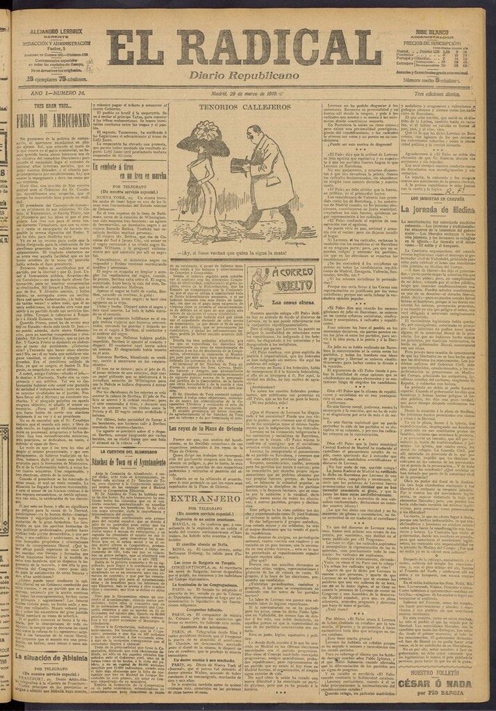 Miniatura de El Radical: diario republicano del 29 de marzo de 1910