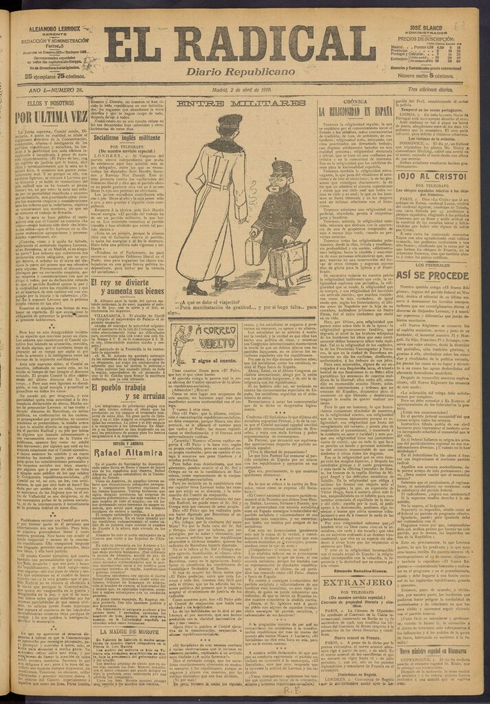 Miniatura de El Radical: diario republicano del 2 de abril de 1910