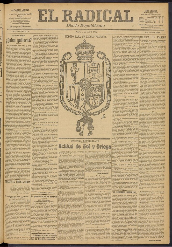 Miniatura de El Radical: diario republicano del 5 de abril de 1910