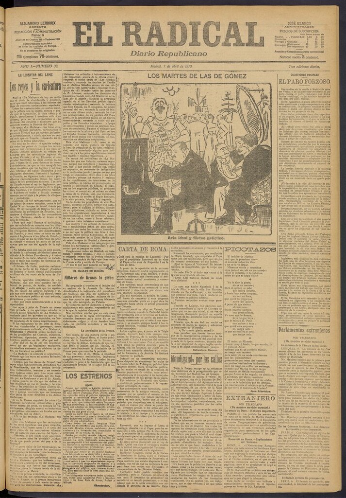 Miniatura de El Radical: diario republicano del 7 de abril de 1910