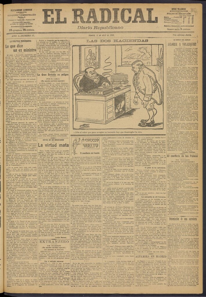 Miniatura de El Radical: diario republicano del 11 de abril de 1910