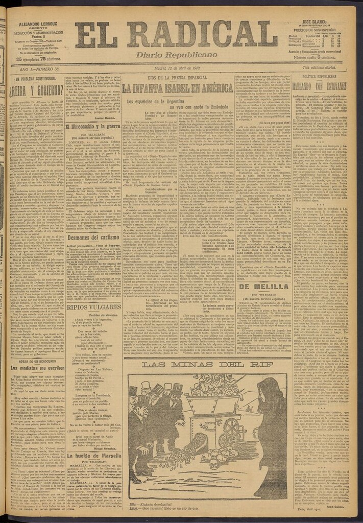 Miniatura de El Radical: diario republicano del 12 de abril de 1910
