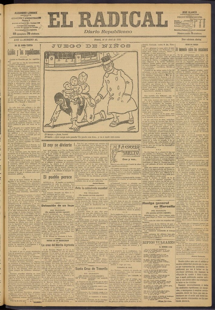 Miniatura de El Radical: diario republicano del 14 de abril de 1910